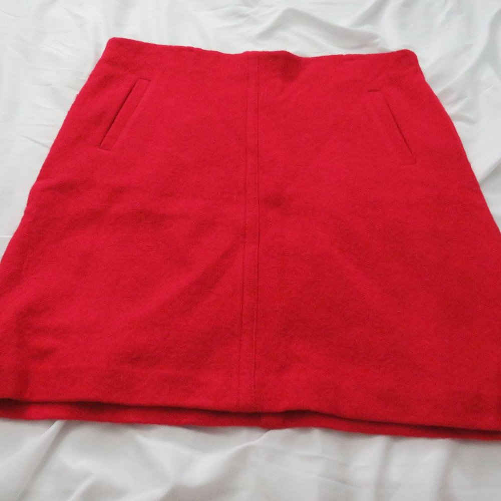 Ann Taylor Red Wool Blend Skirt  Size 14
